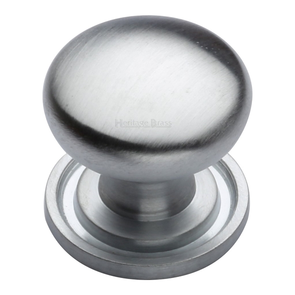 C2240 25-SC • 25 x 25 x 23mm • Satin Chrome • Heritage Brass Mushroom Cabinet Knob